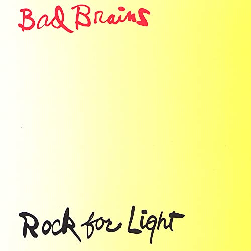 Yellow album cover for Bad Brains’ “Rock For Light” with red and black text.