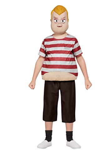 Smiffys 52236S Officially Licensed Addams Family Pugsley Costume, Boys, Burgundy, S - Age 4-6 years