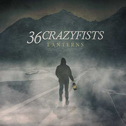 Album cover for 36 Crazyfists’ “Lanterns” featuring a hooded figure with a lantern.