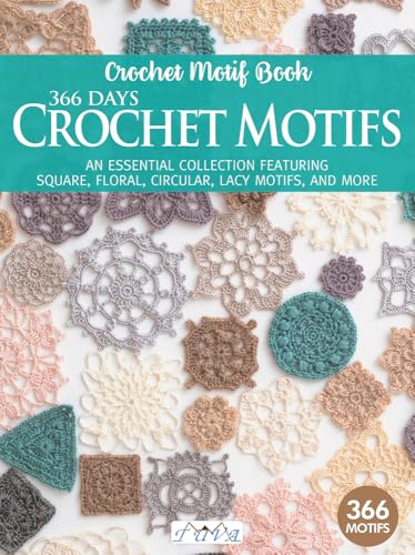 Crochet motif book cover displaying various colorful, lacy crochet designs.