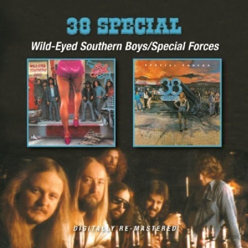 "CD cover with band members and album artwork for 38 Special's re-mastered double album."