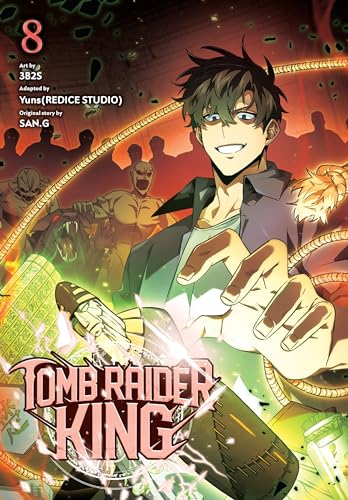 Manga cover: young man with monsters and glowing, ancient symbols.