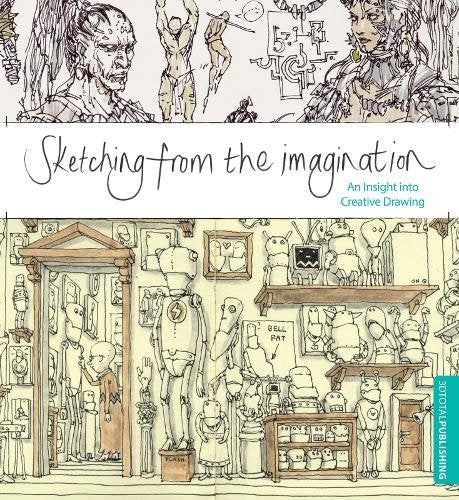 Book cover with detailed pen and ink drawings of figures and robots.