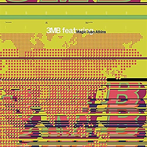 CD cover for 3MB featuring Magic Juan Atkins, abstract yellow and pink design.