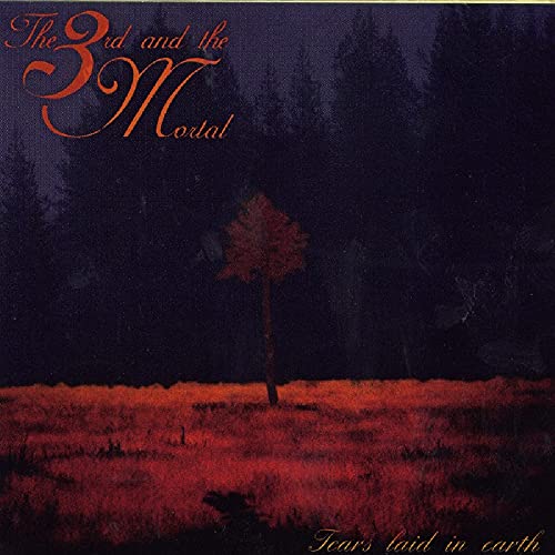 CD cover: dark forest landscape with a single tree and red field.