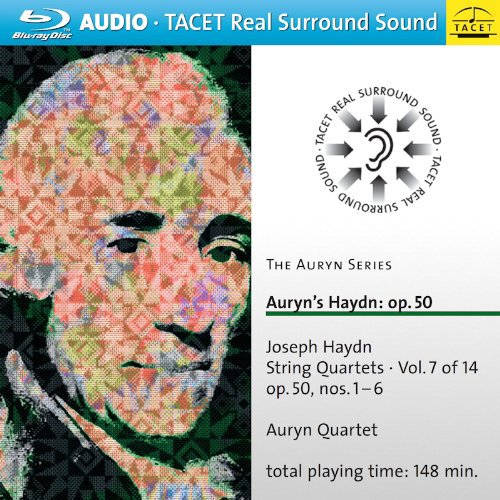 Blu-ray cover featuring a mosaic portrait of Joseph Haydn with text describing the contents.