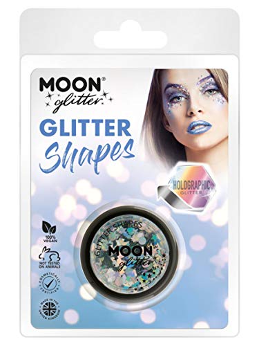 Moon Glitter Holographic Glitter Shapes, Silver