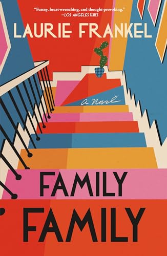 Book cover with colorful staircase illustration and large "FAMILY FAMILY" text.