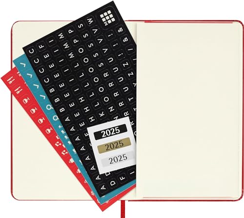 Moleskine 2025 12-Month Daily Pocket Hardcover Notebook: Scarlet Red