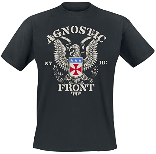 Agnostic Front Eagle Crest Men T-Shirt Black M, 100% Cotton, Regular