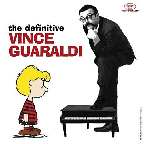 CD cover featuring Vince Guaraldi with Charlie Brown and a piano.