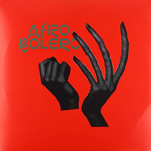 Red vinyl record cover with black hands and turquoise text.