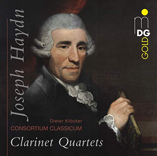 CD cover featuring a portrait of composer Joseph Haydn and text details.