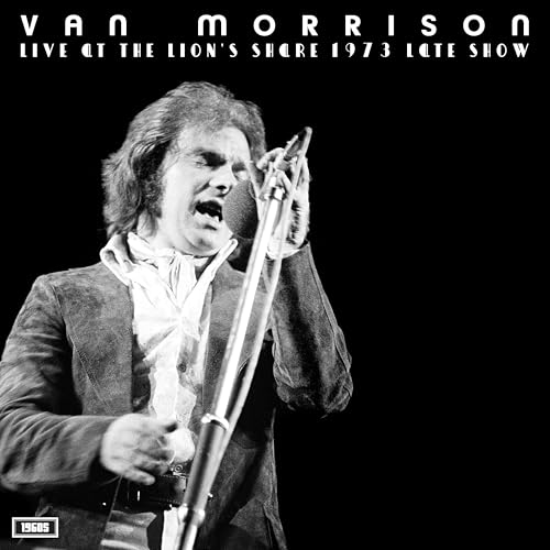 Black and white album cover featuring Van Morrison singing into a microphone.