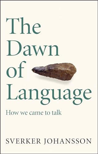 Book cover with green text and a brown stone on a beige background.