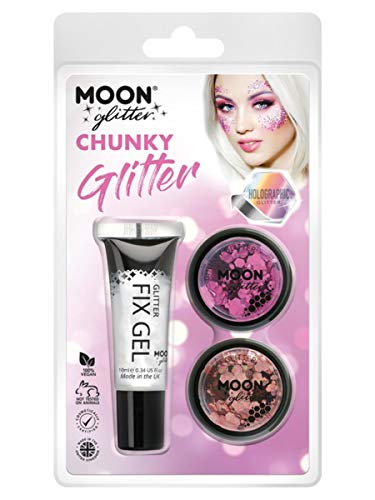 Smiffys Moon Glitter Holographic Chunky Glitter,