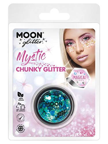 Smiffys Moon Glitter Mystic Chunky Glitter, Mixed Colours