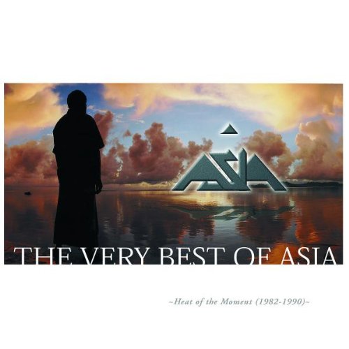 Asia CD cover: silhouetted figure, sunset, and band logo.