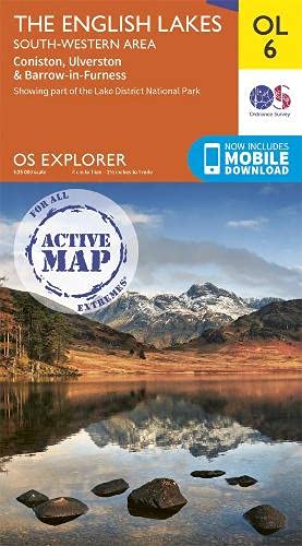 The English Lakes: South-Western Area Map | Weatherproof | Coniston, Ulverston & Barrow-in-Furness | Ordnance Survey | OS Explorer Active Map OL6 | England | Walks | Hiking | Maps | Adventure