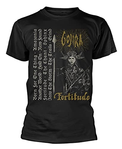 Plastic Head Gojira 'Fortitude Tracklist' (Black) T-Shirt (Medium)