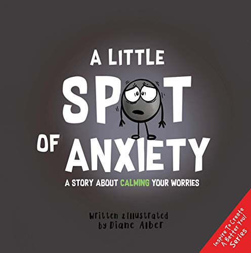 Book cover with a worried, black stick figure and white text.