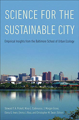 Book cover with Baltimore skyline reflected in water, titled “Science for the Sustainable City.”