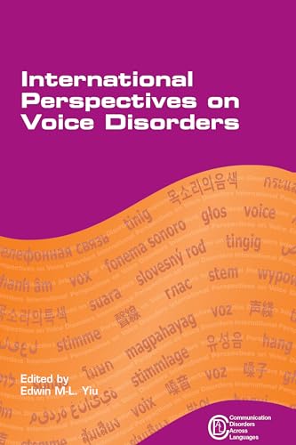 Book cover: “International Perspectives on Voice Disorders” with multilingual text.