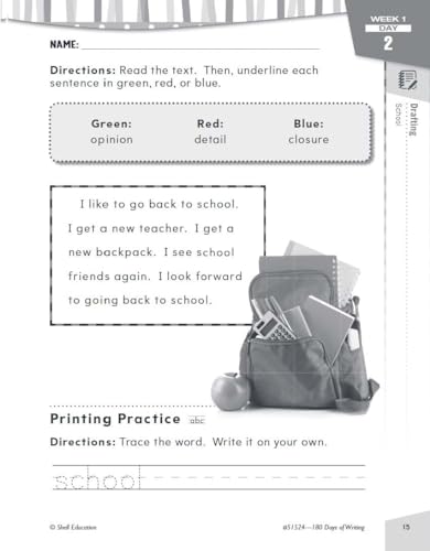 180 Days™: Writing for First Grade : Practice, Assess, Diagnose