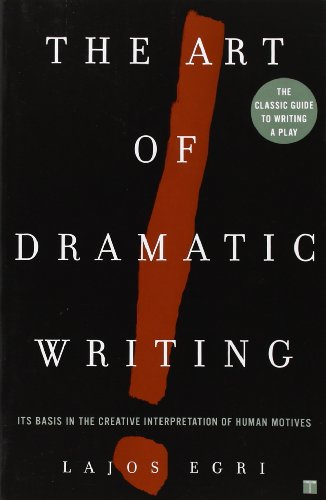 Book cover for The Art of Dramatic Writing by Lajos Egri with exclamation mark design.