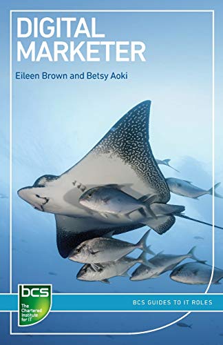 Book cover: "Digital Marketer" with a manta ray and schooling fish.