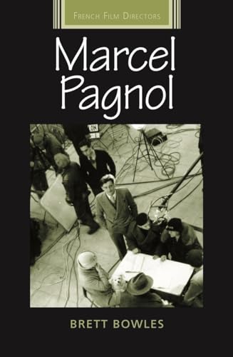 Book cover for "Marcel Pagnol" featuring a black and white film set image.
