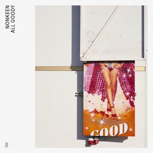 Vinyl cover featuring a poster of a person in sequins on a white wall.