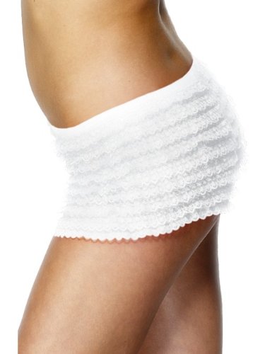 Smiffys Panties with Ruffle Lace - White