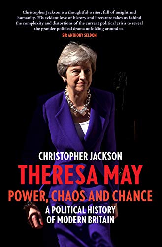 Book cover featuring Theresa May in a purple suit, titled "Theresa May.