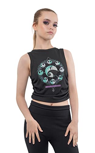 Nightmare Before Christmas - Mystic Night (Womens Black Gathered Side Shell Top) Ex Large