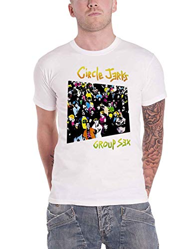 Circle Jerks T Shirt Group Sex Band Logo Official Mens White XL