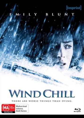 Wind Chill" Blu-ray cover featuring Emily Blunt in a snowy, suspenseful scene.