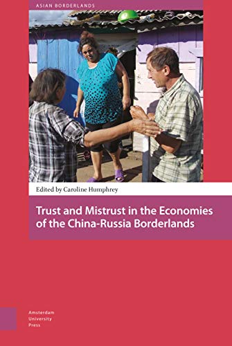 Book cover depicting people near buildings, titled “Trust and Mistrust.”