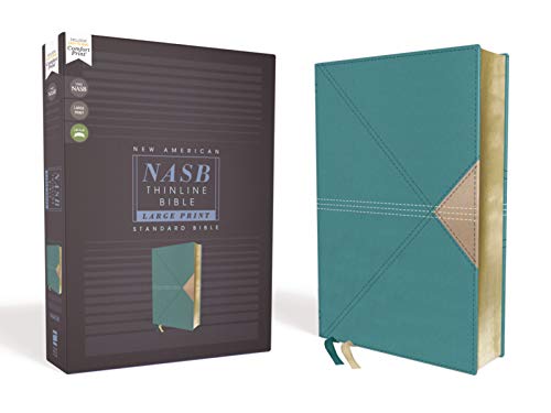 NASB, Thinline Bible, Large Print, Leathersoft, Teal, Red Letter Edition, 1995 Text, Comfort Print
