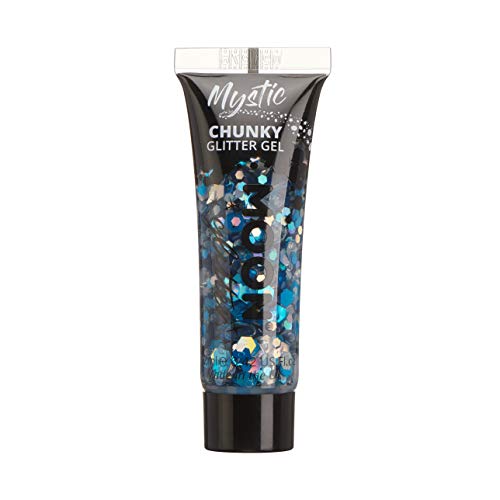 Mystic Chunky Face & Body Glitter Gel by Moon Glitter - Frozen - Cosmetic Festival Glitter Face Paint for Face, Body, Hair, Nails - 12ml