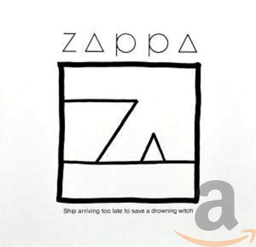 Frank Zappa album cover, black and white geometric design, text below.