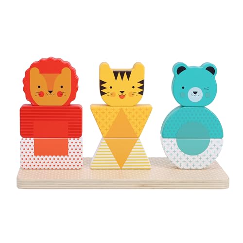Lion, Tiger, and Bear Wooden Stacking Puzzle