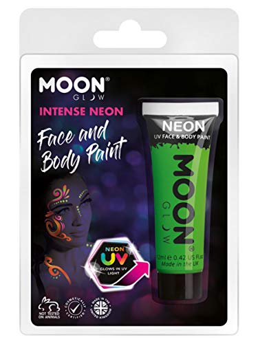 Smiffys Moon Glow Intense Neon UV Face Paint, Green