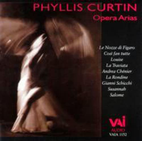 CD cover for Phyllis Curtin’s “Opera Arias” with a blurred figure.