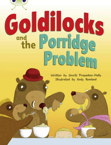 Book cover: Goldilocks and the Three Bears with colorful title text.