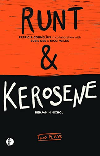 Book cover: "Runt & kerosene" with bold white text on orange and black.