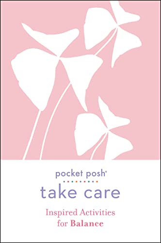 Pink cover with white clover leaves and text: "pocket posh take care".