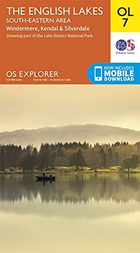 The English Lakes: South-Eastern Area Map | Weatherproof | Windermere, Kendal & Silverdale | Ordnance Survey | OS Explorer Active Map OL7 | England | Walks | Hiking | Maps | Adventure