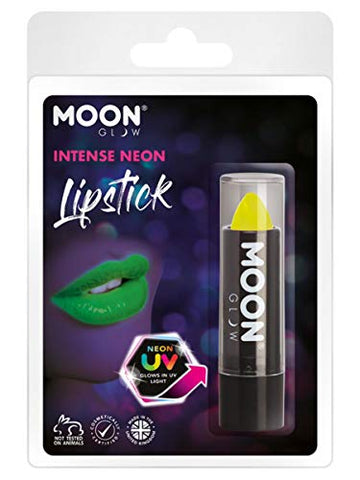 Smiffys Moon Glow Intense Neon UV Lipstick, Yellow