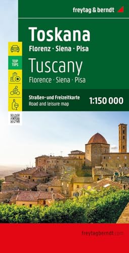 Tuscany - Florence, Siena, Pisa : Road and Leisure Map